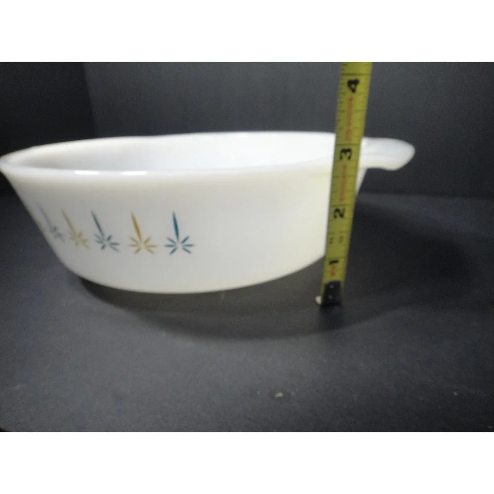 Vintage Fire-King Anchor Hocking 437 Candle Glow Atomic Starburst Casserole Dish